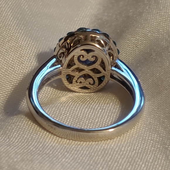 Sterling silver mult gemstone ring Marked 925 MLD - Picture 7 of 9